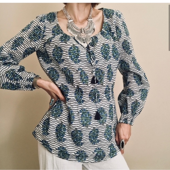 100% genuine Tory Burch elastic waist blouse - Picture 9 of 16